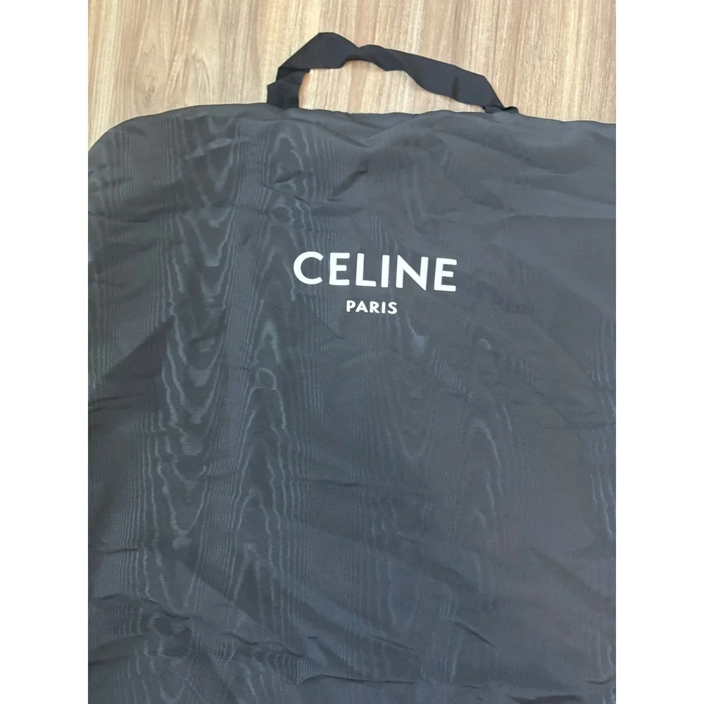 Celine Garment Bag 45x26 Unisex OS Black Wavy Texture Logo Suit Cover Luxury
